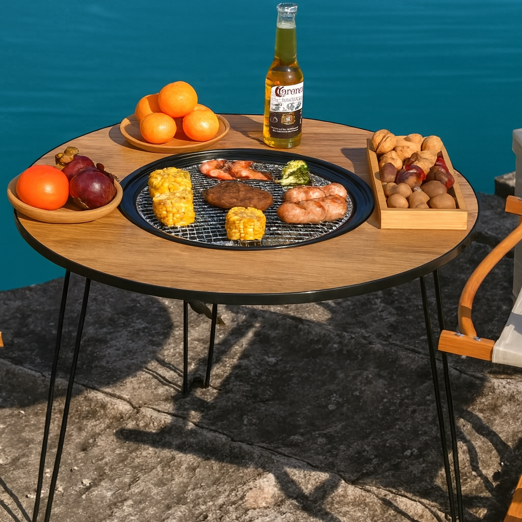 MESA PLEGABLE CON PARRILLA